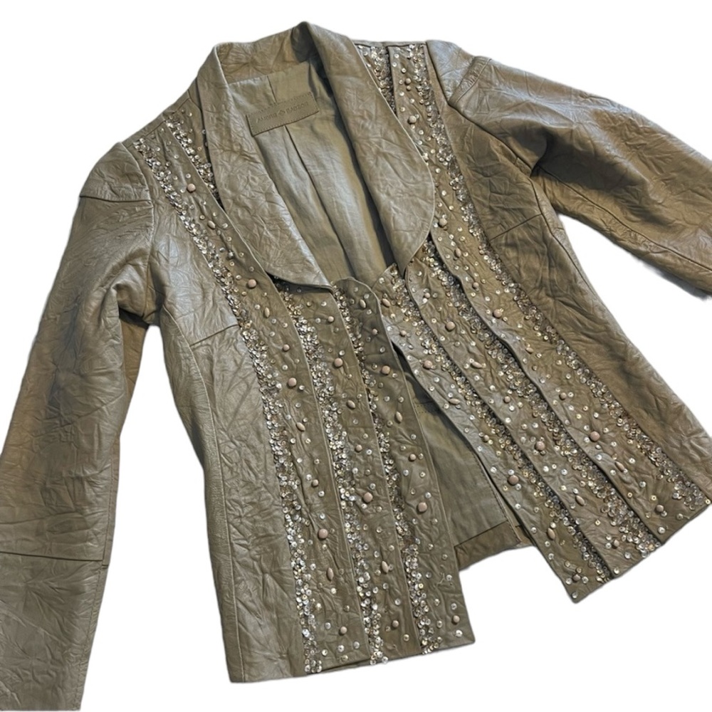 SOLD Vintage Y2K 2000s Sequined Lambskin Leather Jacket
